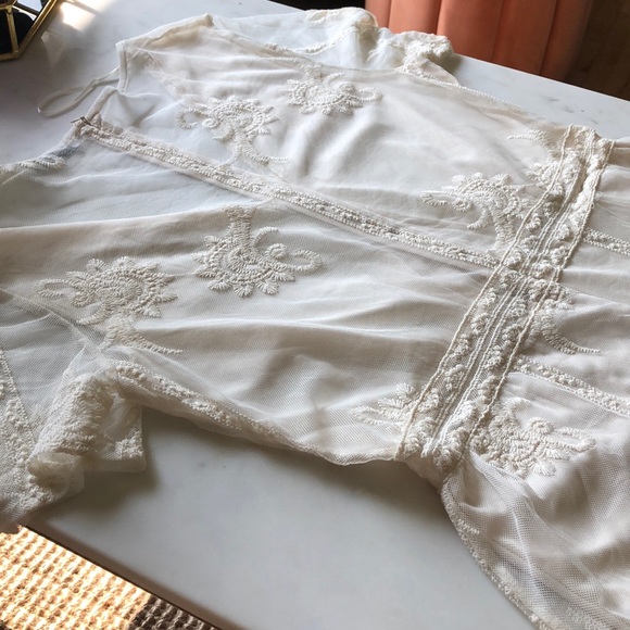 Zara Cream Lace Romper - Picture 2 of 5